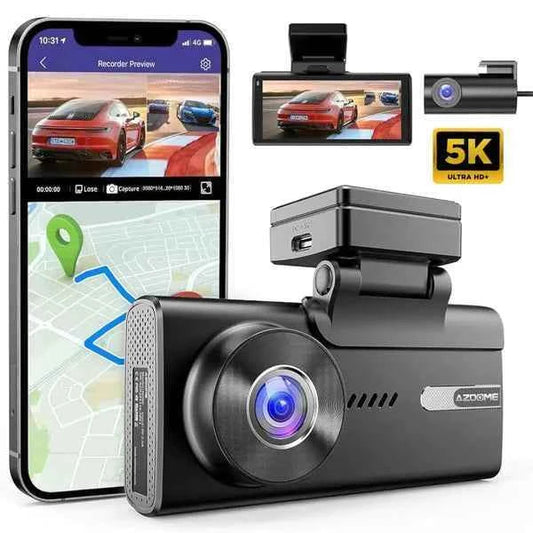 AZDOME M580 5K Dash Cam with GPS & WiFi - كاميرا سيارة أزدوم أمامية وخلفية بدقة 5K